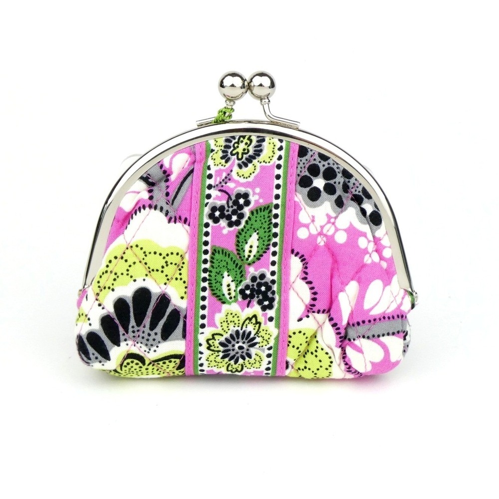 Vera Bradley Priscilla Pink Double Kiss Kiss Lock Coin Purse